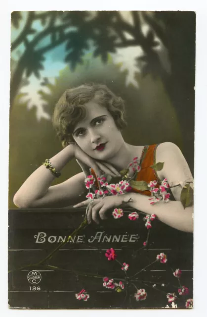 1920s Glamour Beautiful FLAPPER BEAUTY Pretty Lady French Deco photo postcard