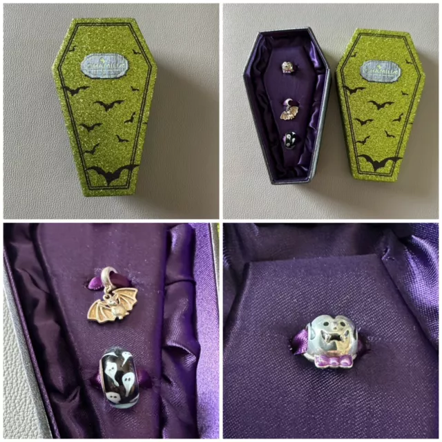 Chamilia Halloween Charm Set 2018 Coffin Halloween Gift Set x3 Charm Beads