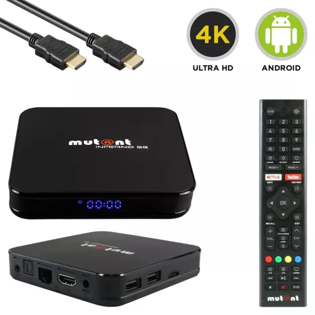 Mutant Inferno SE Plus 4K UHD Dual WiFi USB HDMI MicroSD Android 11 IP-Receiver