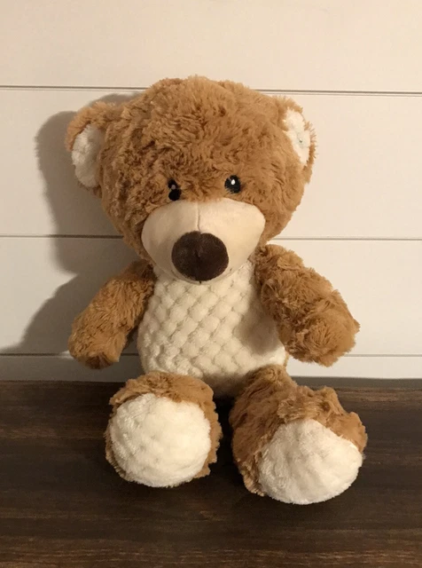 Spark Create Imagine Teddy Bear Baby Rattle Brown Cream Plush Stuffed Toy