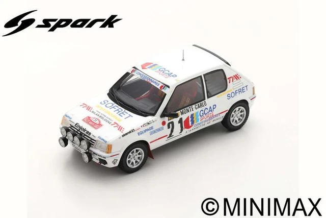 Modellino auto rally scala 1:43 Spark PEUGEOT 205 GTI MONTE CARLO rallye new