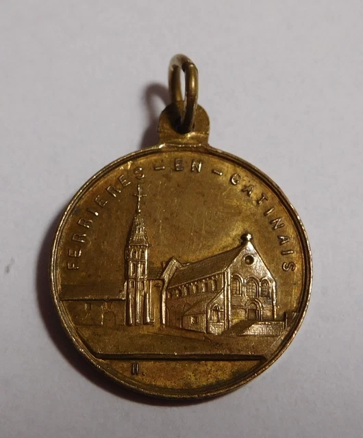 Petite médaille religieuse ancienne " Notre Dame de Bethleem " - bronze