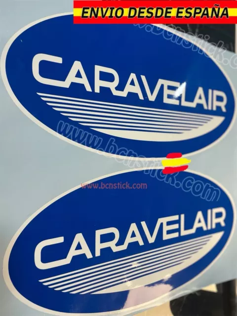 Kit 2x Pegatinas Caravelair Vinilo Decal Caravana Sticker Camper 48x24cm