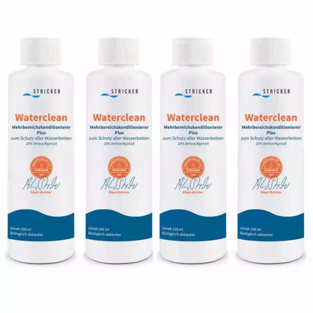 Condizionatore letto ad acqua balsamo waterclean stricker chimica 4x 250 ml