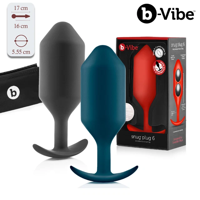 B-Vibe Snug Plug 6, XXL Silicone Weighted Buttplug fullness, Tappo Anale da 500g