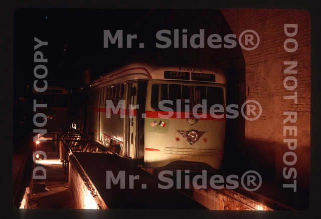 Original Slide Streetcar/Tram: El Paso City Lines PCC 1503 El Paso TX 1971