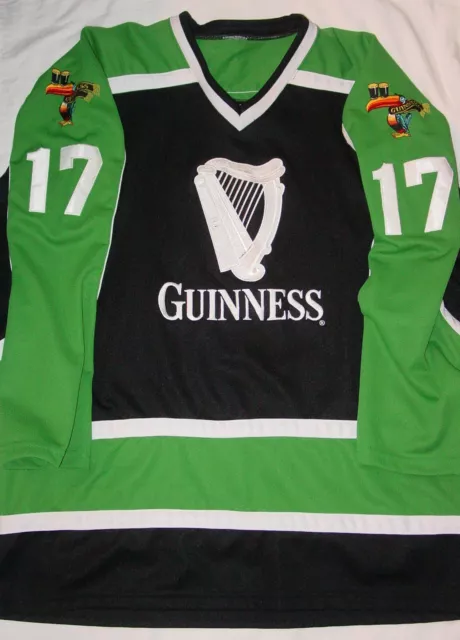 Oop Rare Fully Embroidered Guinness Beer St. Patrick's Day Hockey Jersey-Size Xl