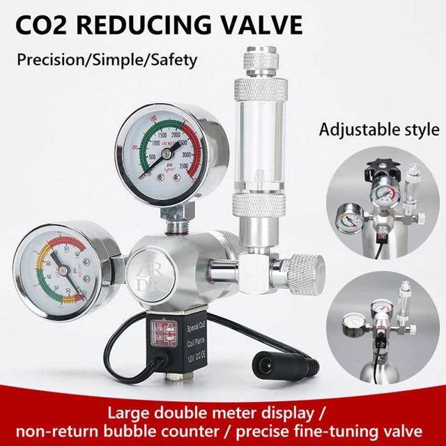 Sistema de control de CO2 HÁGALO USTED MISMO kits de válvulas reductoras de presión de alta precisión para pecera