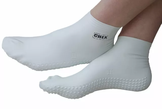 CHEX Swim Socks Anti Verruca 100% Latex Swimming Pool Foot Feet Guard White