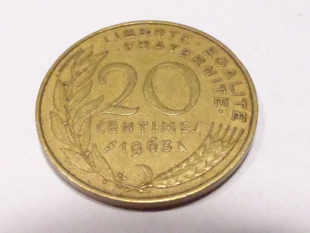 ANCIENNE PIECE 20 Centimes De Francs 1963 EUR 1,00 - PicClick FR