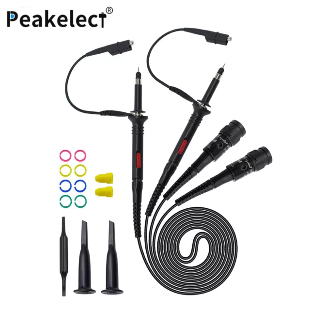Peakelect BNC Safety Oscilloscope Probe 100MHz with Accessory Kit 1X 10X