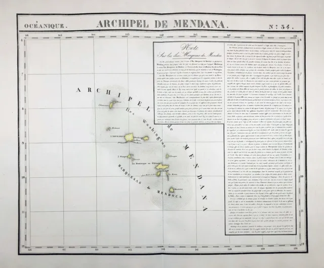 French Polynesia Pacific Ocean Archipel El Marquises Mapa Vandermaelen 1827