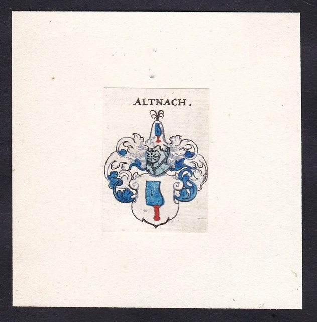 Altnach Escudo Abrigo De Arms Heráldica Grabado 17. Jh