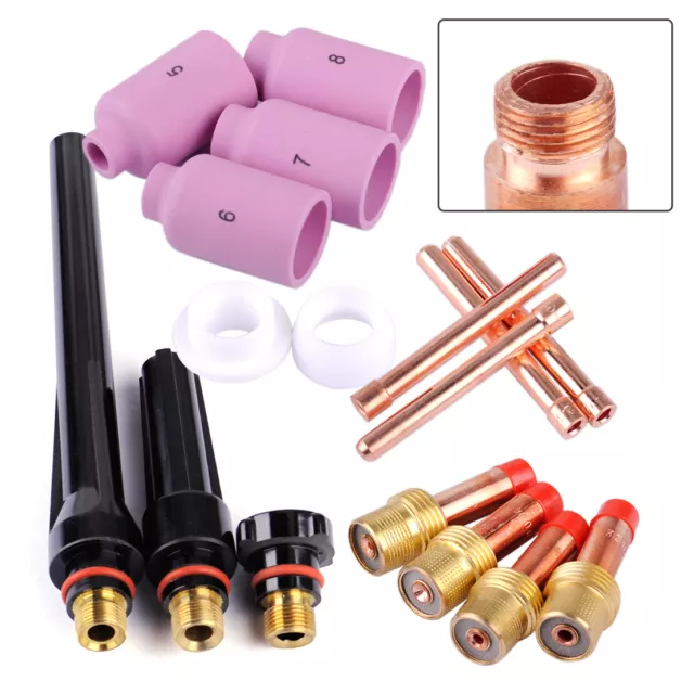 17 Collets Body Gas Lens Cups Nozzles pour WP-17 /18/26 TIG Welding Torch Kit rt