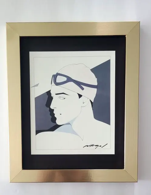 Patrick Nagel + Beautiful 1990'S Signed Pop Art Print  + With New Frame
