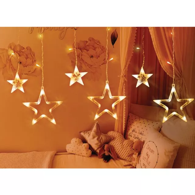 Rideau de lumière LED lumières décoratives étoiles couleur blanc chaud ou froid
