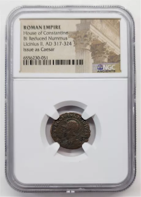 AD 317-324 BI Reduced Nummus - Licinius II, Roman Ancient Coin - NGC