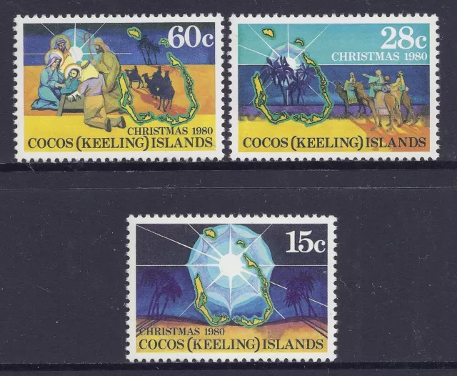 1980 Cocos Islands Christmas Set Of 3 Mint Mnh/Muh