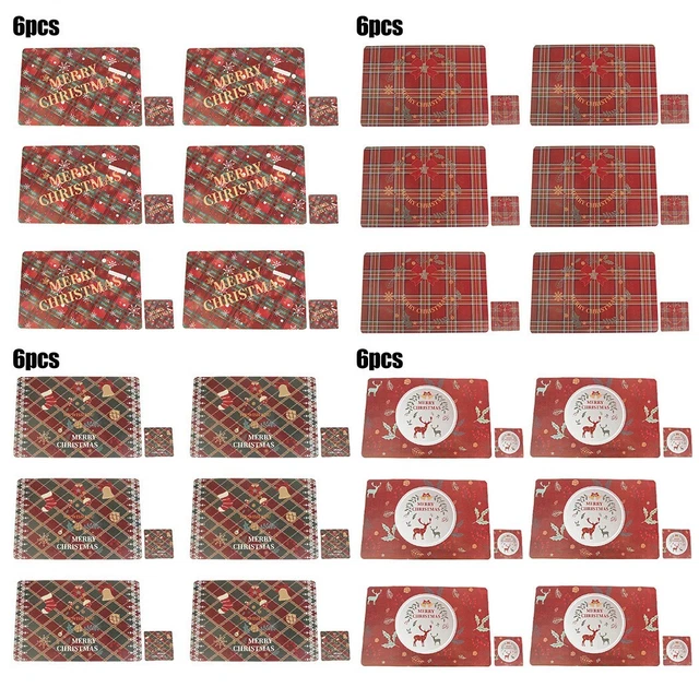 Urlaub Tischsets und Untersetzer Set Weihnachten PVC Tischdekoration 6tlg.