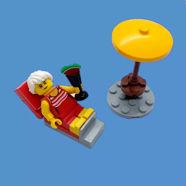 LEGO® Beach Sunbather Grandma Granny Nan Minifigure Garden Furniture Gift