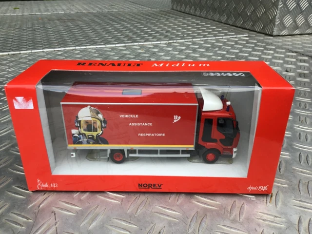 NOREV 1/43 Renault Midlum Sapeurs-Pompiers – Assistance Respiratoire, Miniature En Boîte