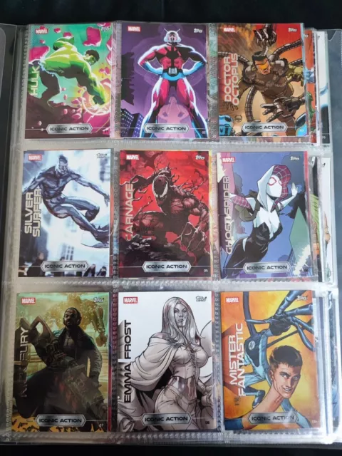 Topps Marvel Comicverse trading cards full set 142 cards in album 2022 limited