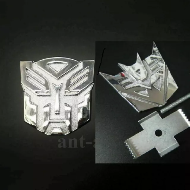 1X NEW Transformers Autobot/Decepticon GRILL BADGE Metal Chrome for Front Emblem