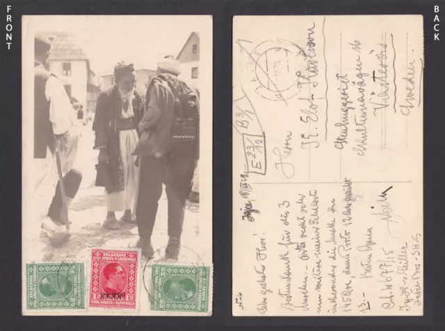 Vintage postcard, National costume, Bosnia & Herzegovina, Old men