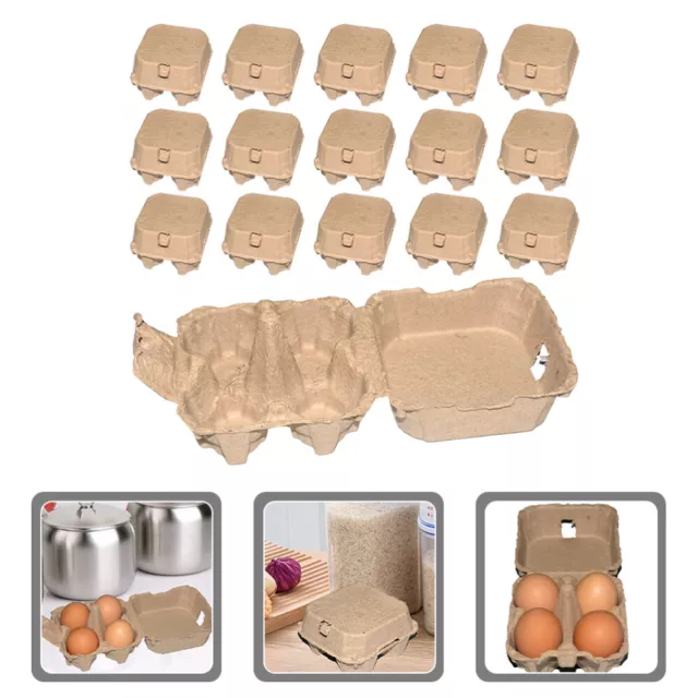 25 piezas caja de huevos natural estante de pulpa de papel cajas de huevos vacías