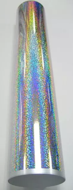 Silver Sequins Holographic Sign Vinyl 24" x 30 ft Longlife