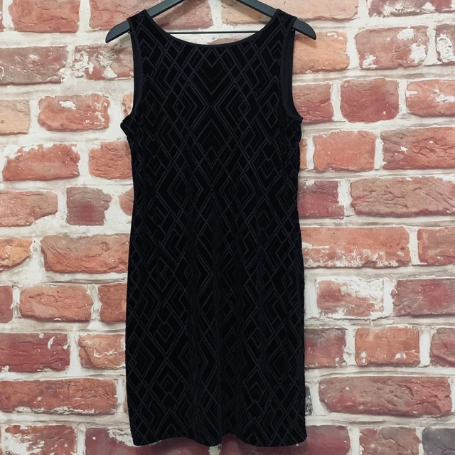 White House Black Market Dress Womens Small Burnout Velvet Diamond Sleeveless