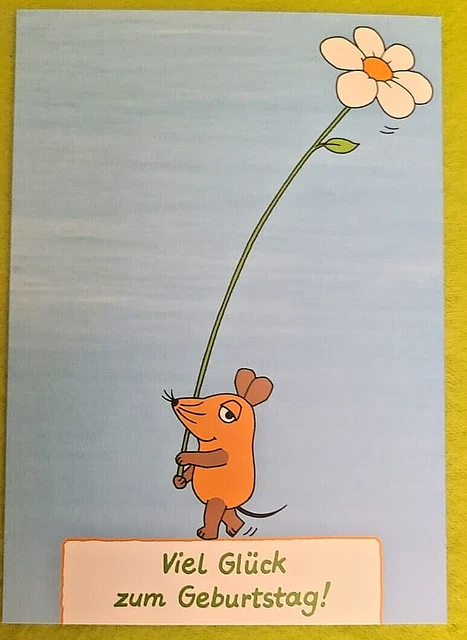 ANSICHTSKARTE DIE MAUS "Viel Glück zum Geburtstag!" Gratulation
