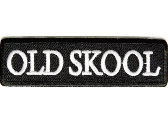 OLD SKOOL School Embroidered Jacket Vest Patch Funny Biker Independent Emblem