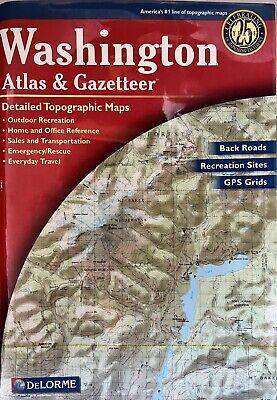 Delorme’s Washington Atlas & Gazetteer 2001~State Topographic Maps~Good Cond.