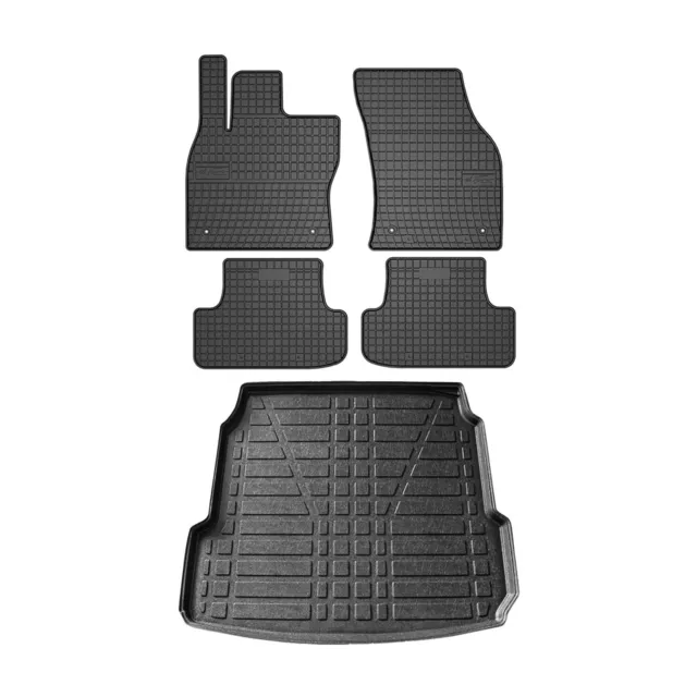 Fußmatten & Kofferraumwanne Set für Audi A8 D4 2009-2018 Gummi TPE Schwarz 5x