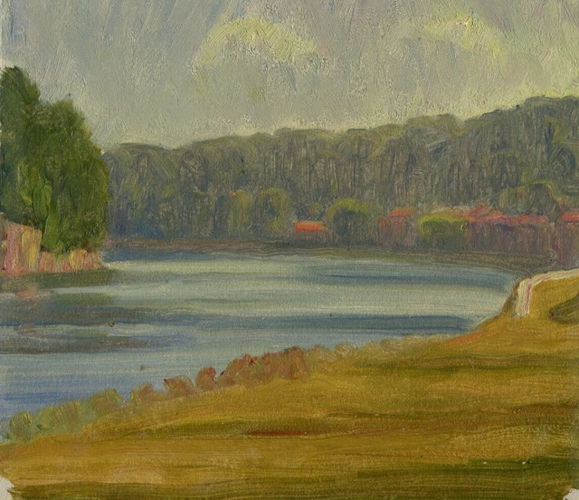 Tableau Ancien Signé XIXe Siècle - Paysage Animé Peint à L'huile Sur Toile - À Identifier