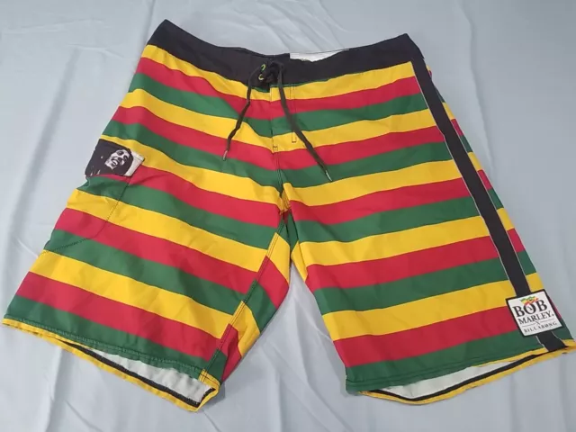 Billabong Bob Marley Recycler Series Platinum X Striped Rasta Board Shorts 36