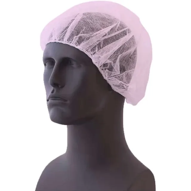 Pack of 100 Disposable Bouffant Caps Hair Nets, Factory or Food Service 21"