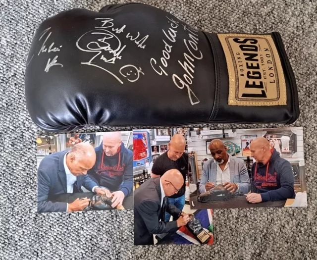 John Conteh, Charlie Magri, Herol Bomber Graham Handsigned Black Boxing Glove...