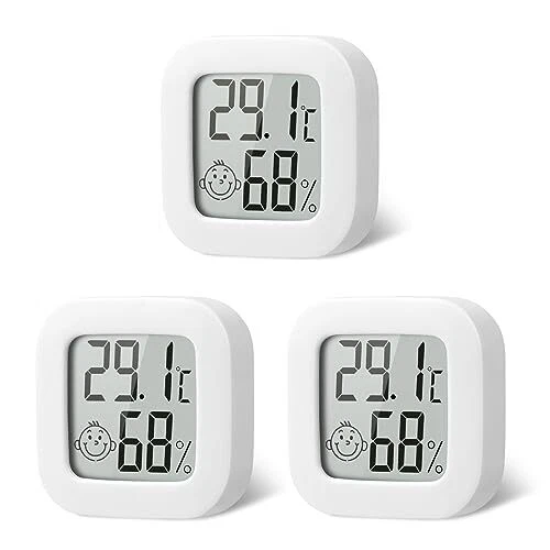 flintronic Thermomètre Hygrometre Interieur 3PCS Mini Thermomètre Hygromètre ...