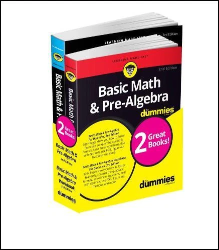 Basic Math & Pre–Algebra For Dummies Book + Workbook Bundle (For Dummies math