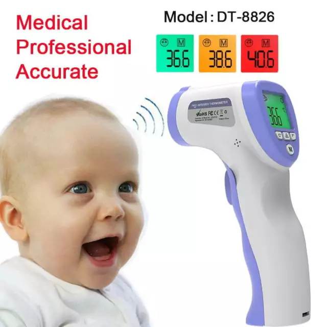 Large LCD Digital Infrared Thermometer Non-contact Forehead Baby Temperature Gun