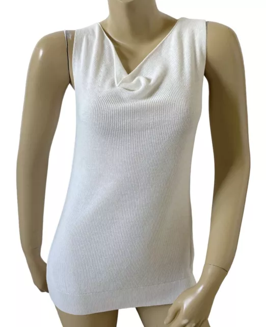 BANANA REPUBLIC Womens Size XS Off White Sleeveless Sweater Knit Cowl Neck Shirt