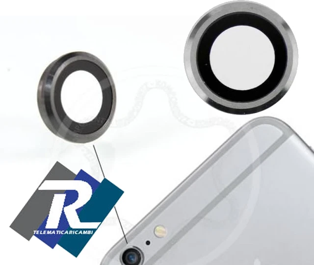 Supporto Fotocamera Posteriore Silver con Lente per iPhone 6 Anello Vetrino