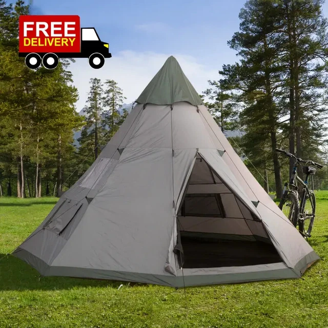 2 PERSON LIGHTWEIGHT Teepee Tent with Chimney Hole for Camping ...