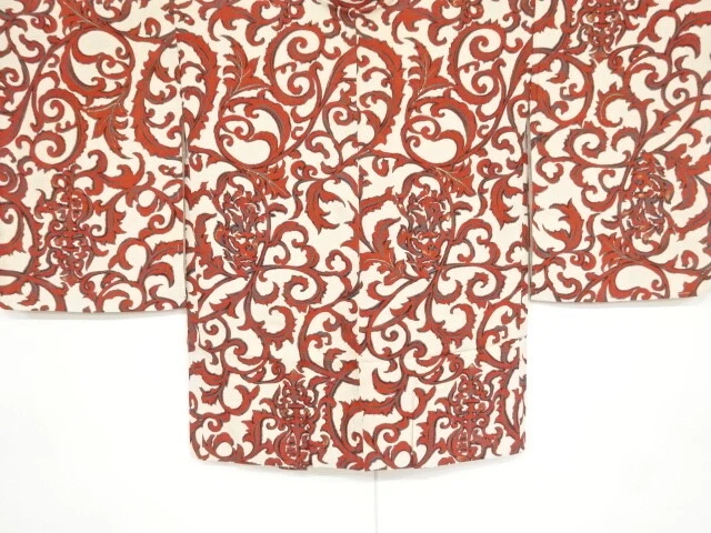 96812# Japanese Kimono / Antique Haori / Taisho Roman Style / Floral Arabesque