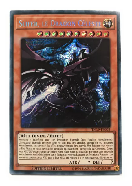 Carte Yugioh Fr SLIFER LE DRAGON CELESTE Secrète-Rare Prismatique TN19-FR008