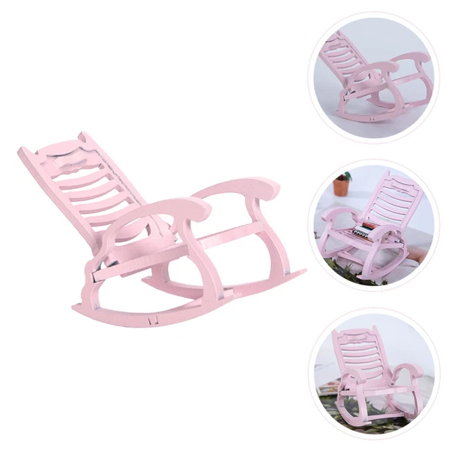 Miniature Chair Pocket Beach Rocking Chair Wood Doll Houses Wooden