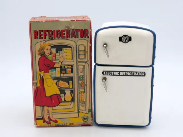Maruyoshi Japan Jouet Ancien Frigidaire En Tôle Refrigerator Japan Tin Toy