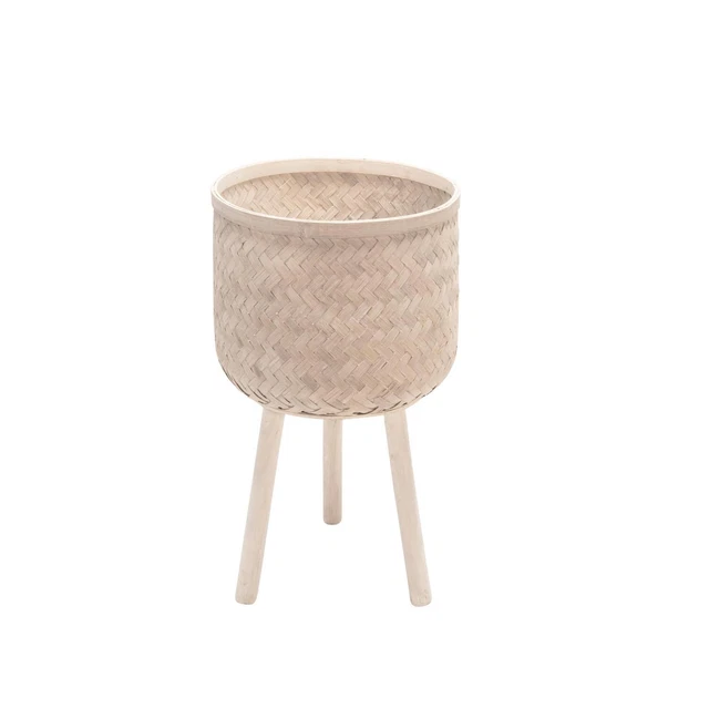 Sagebrook Home Set Of 3 Bamboo Planters White Wash 13574-06